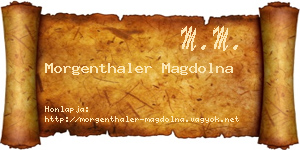 Morgenthaler Magdolna névjegykártya