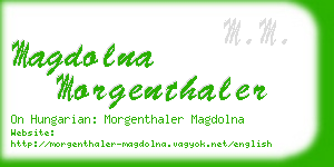 magdolna morgenthaler business card